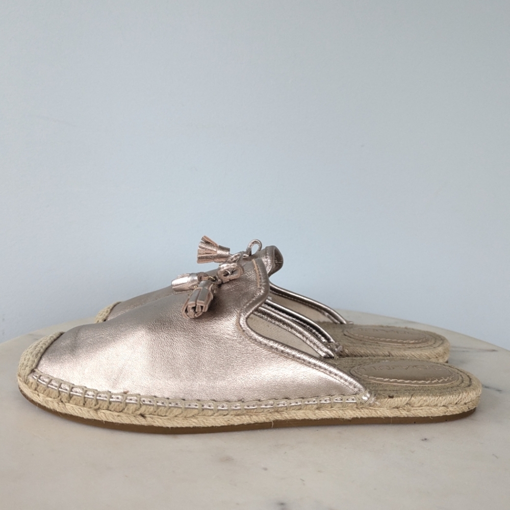 Coach Cassidy Metallic Leather Slip On Espadrille Mules - Picture 8 of 12
